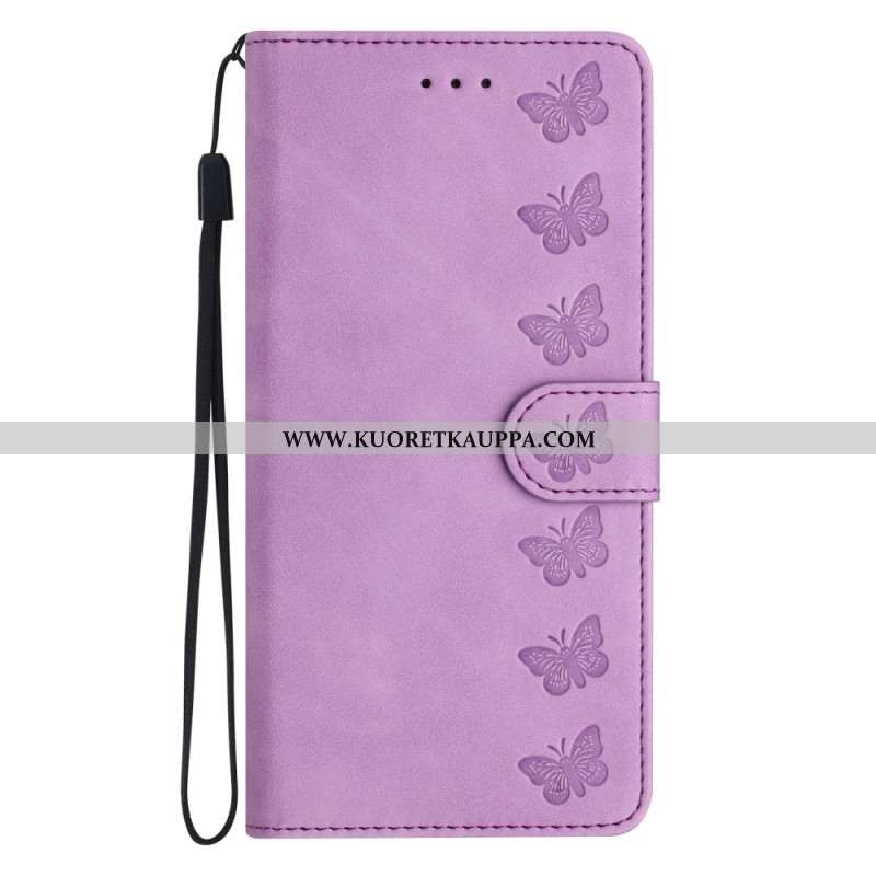 Kotelot Samsung Galaxy S24 Ultra 5g Perhosfriisi Hihnalla