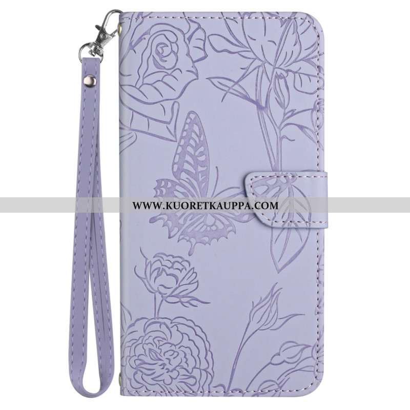 Kotelot iPhone 16 Plus Perhosprintti Hihnalla