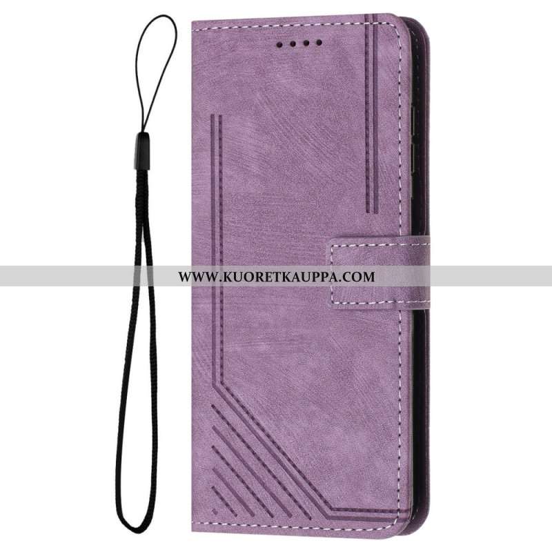 Kotelot iPhone 16 Pro Suede Effect Lines -kuvio