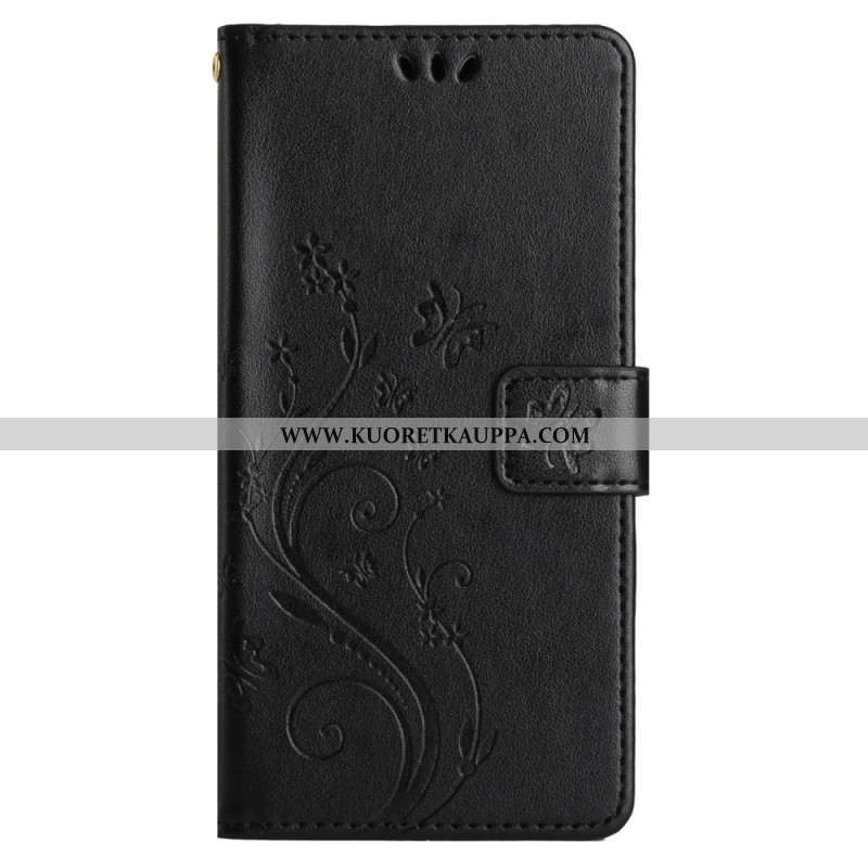 Kuoret Xiaomi Redmi Note 13 Pro Plus 5g Kukkia Ja Perhosia Kaulanauhalla