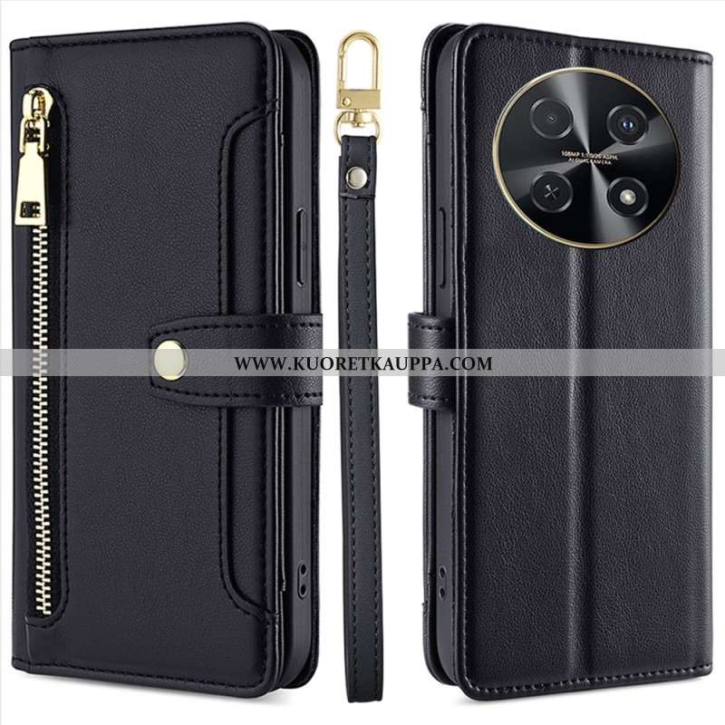 Nahkakotelo Huawei Nova 12i 4g-lompakko Hihnalla Ja Olkahihnalla