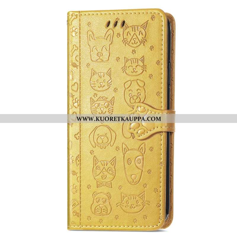 Nahkakotelo Huawei Pura 70 Koirat Ja Kissat