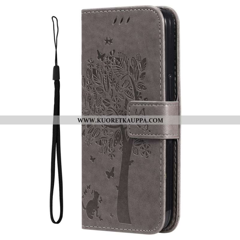 Nahkakotelo Xiaomi Redmi Note 13 Pro 4g Puu Ja Kissa