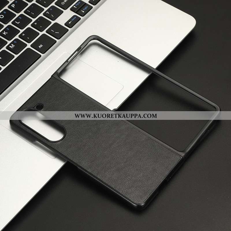 Puhelinkuoret Samsung Galaxy Z Fold 5 Keinonahkainen Litsirakenne