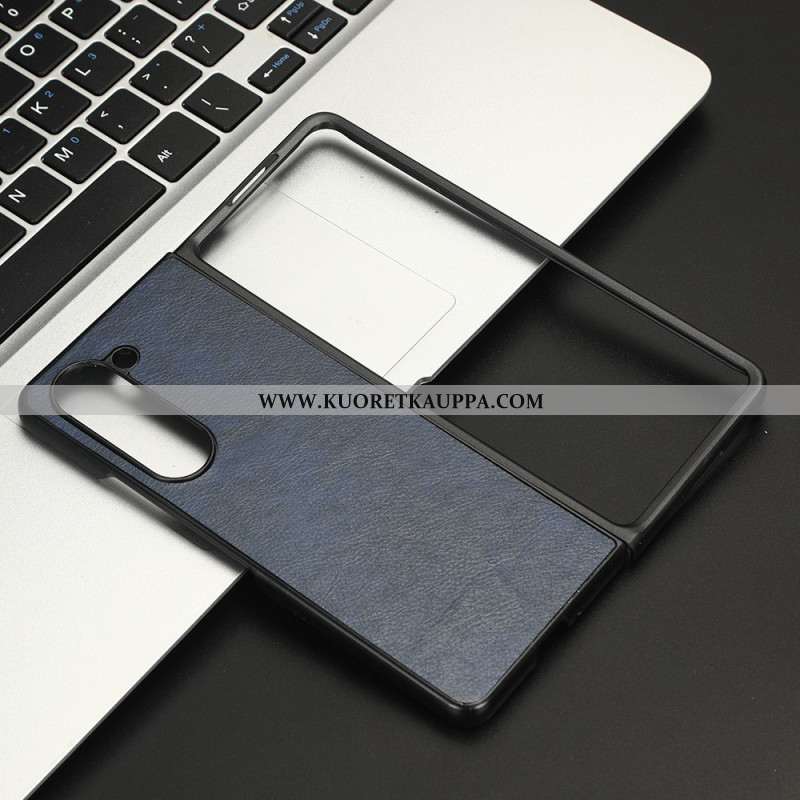 Puhelinkuoret Samsung Galaxy Z Fold 5 Keinonahkainen Litsirakenne